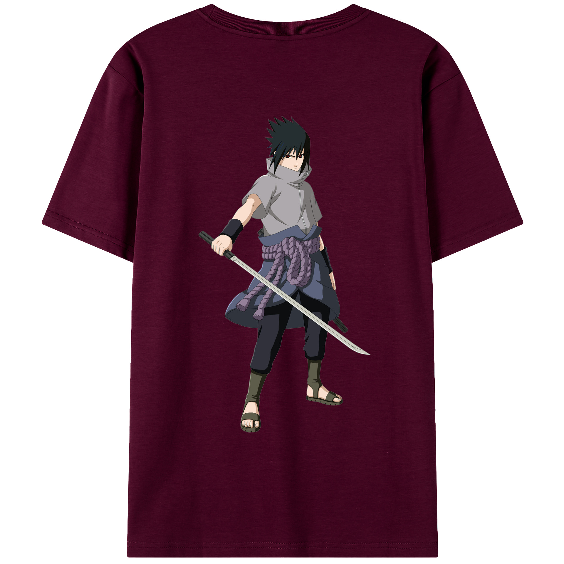 （画像用） NARUTO -ナルト- うちは サスケ Uchiha Sasuke レディース半袖Tシャツ(バックプリント)